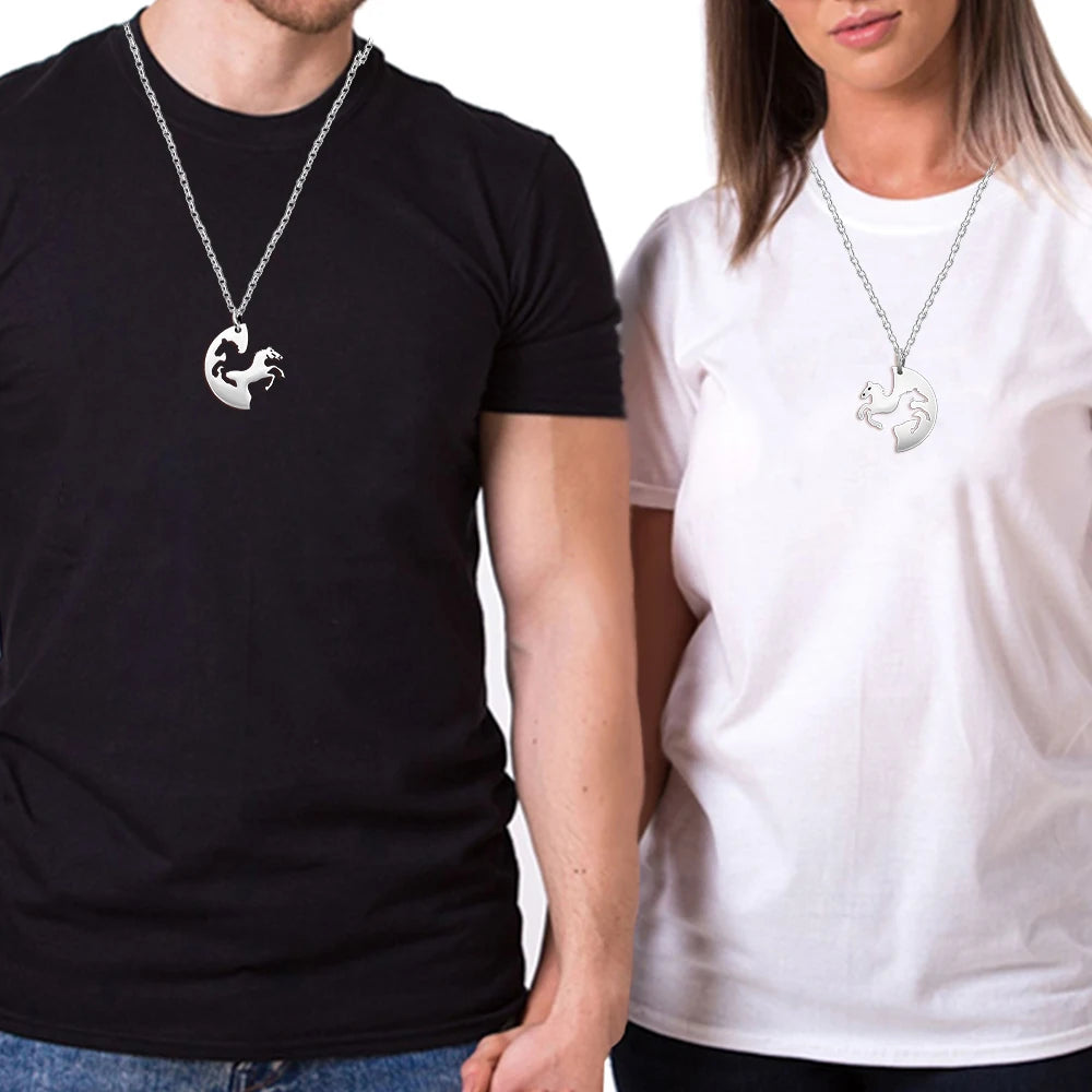 Horse Shape Pendant Necklace for Couples