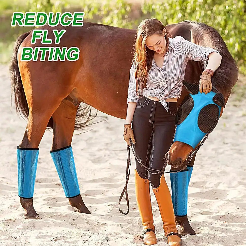 Mesh horse fly boots masks kit