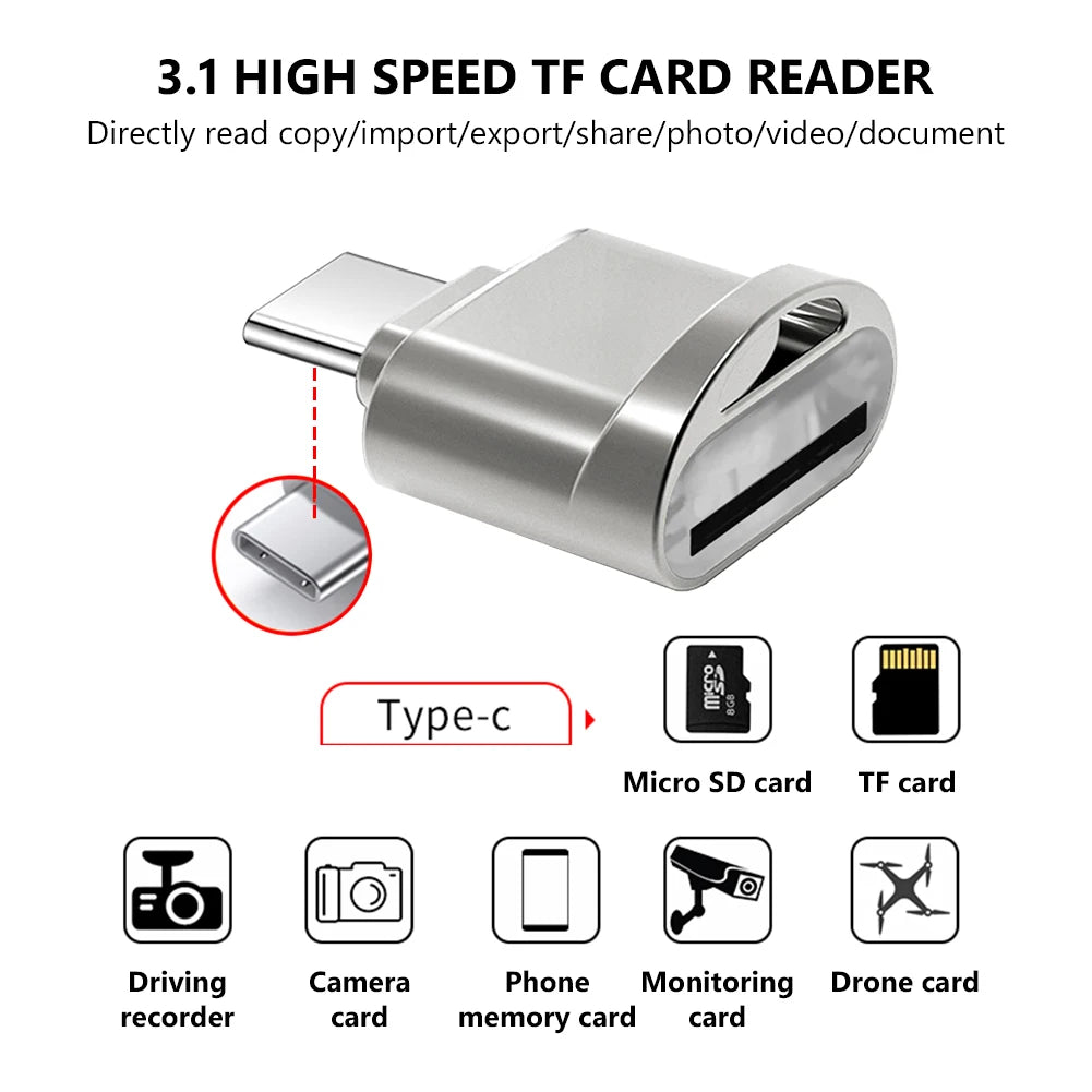 New 3.1 USB Type C To Micro-SD TF Adapter