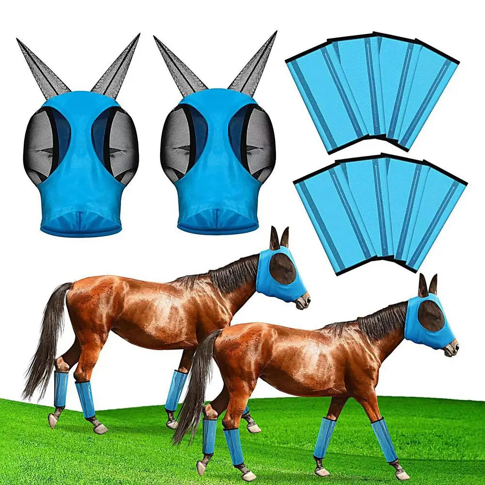 Mesh horse fly boots masks kit
